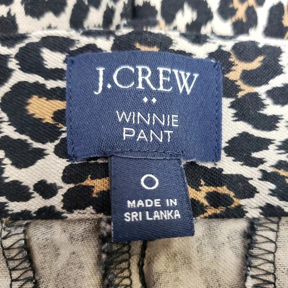 J.CREW Winnie Pant Black Leopard Mid Rise Stretch Knit Crop Ankle Pants - Picture 6 of 8